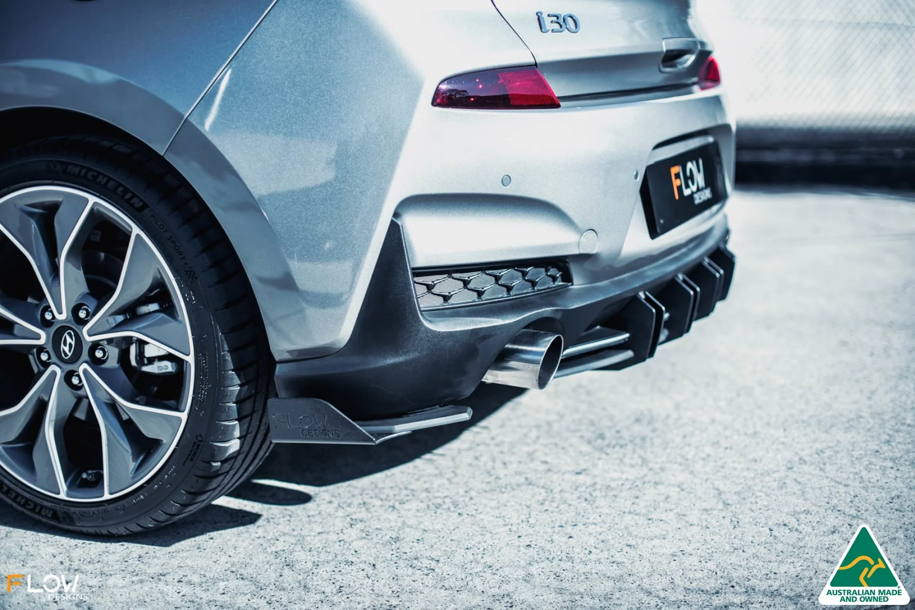 Flow Designs i30 N Line Hatch PD (2018+) Rear Spats [GLOSS BLACK] - Pair - Image 4